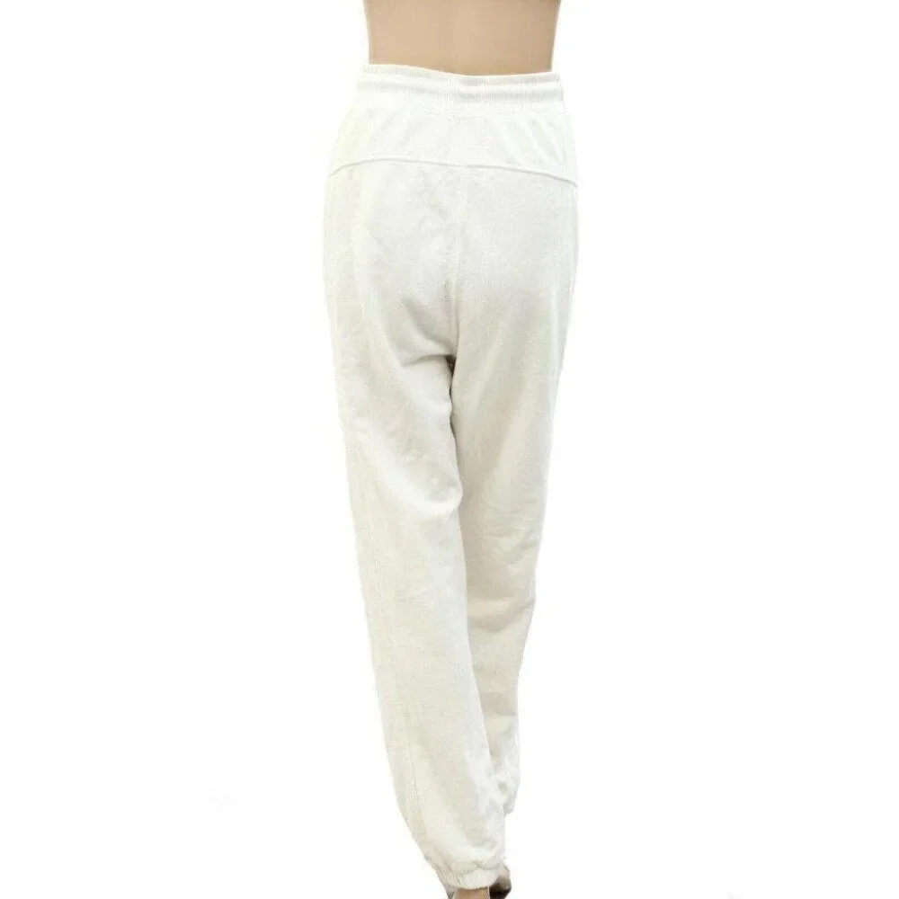 Free People FP Movement Solid Slouchy Pants White Straight-Leg Cotton M